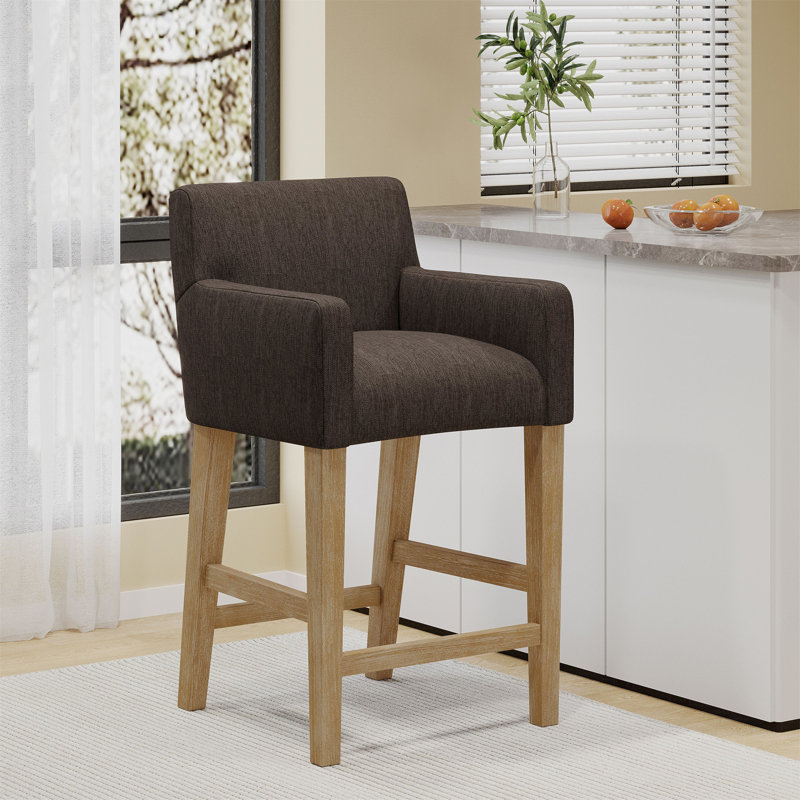 Tabouret de comptoir rembourré de 26 pouces, Tabouret de comptoir (siège d'une hauteur de 26 p, Brun, 1