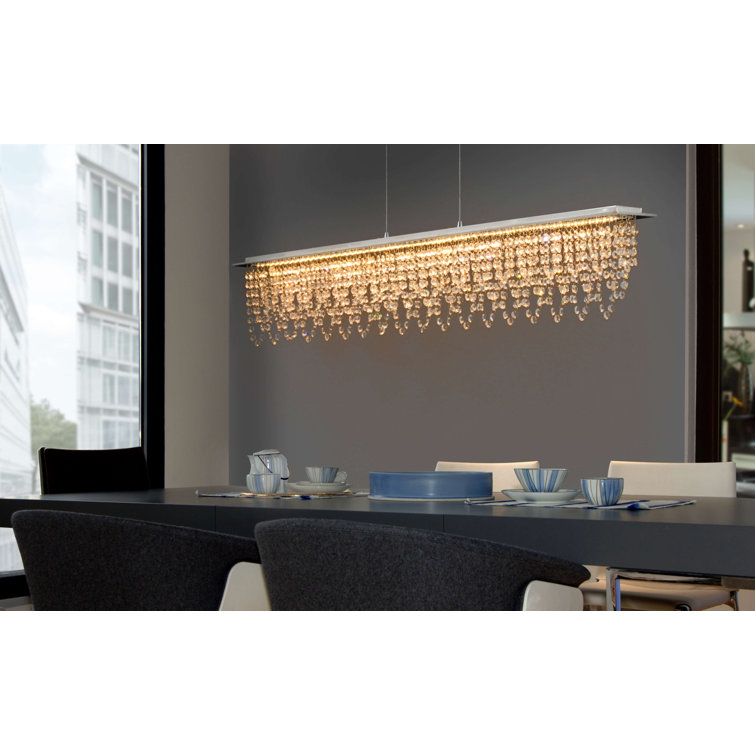 Ibrahim 1 - Light Silver/Clear LED Crystal Pendant