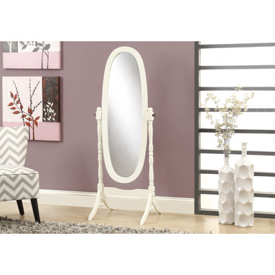 Eanes Wood Oval Floor Mirror