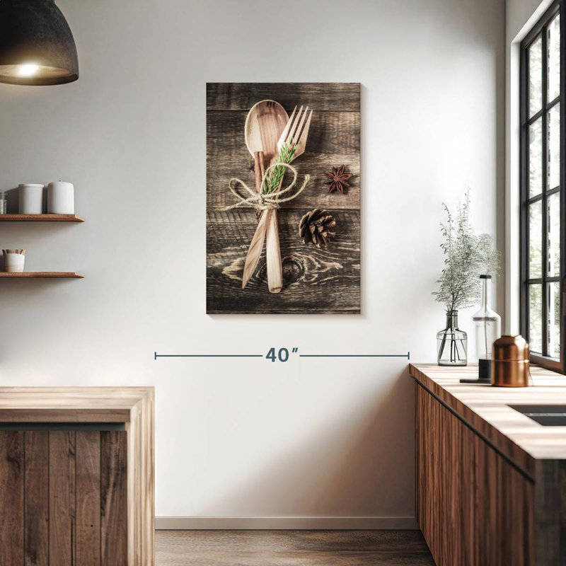 Coutellerie rustique en bois, H 36 po x l 24 po