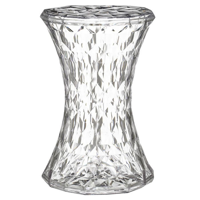 Stone Accent Stool, Crystal Clear