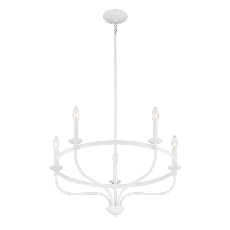 Lustre 5 lumières Ederra en blanc bisque