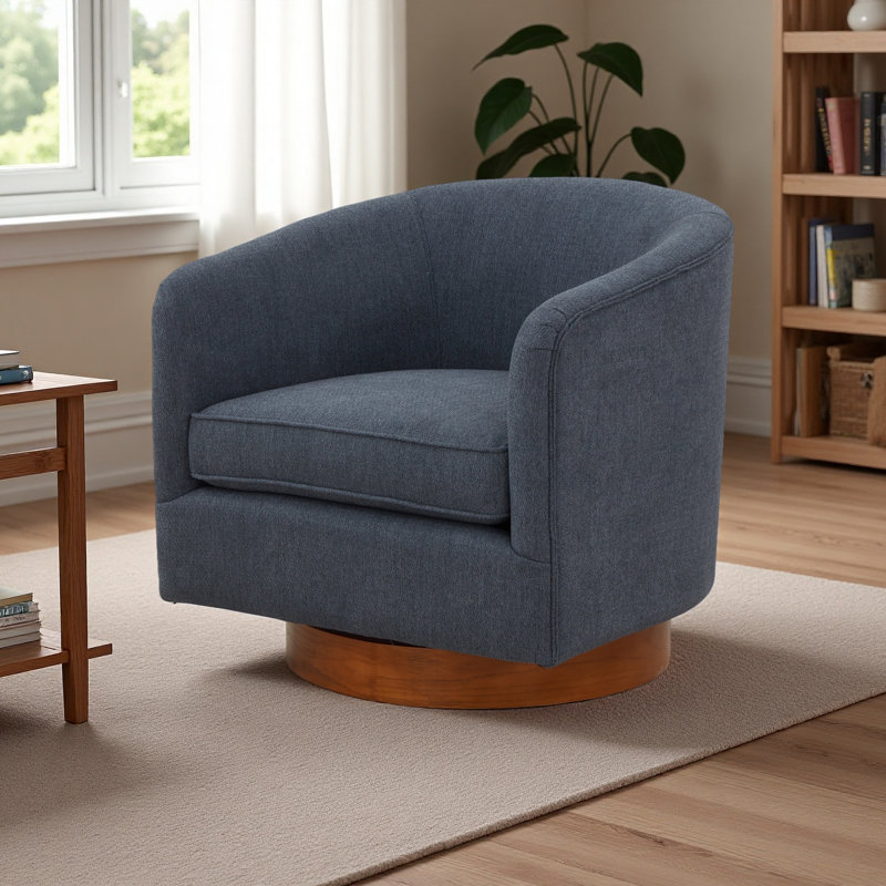 Chaise pivotante en tissu Mist, Bleu