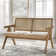 Baywood Cane Bench With Arms