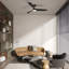 Ventilateur de plafond moderne intérieur / extérieur noir mat 52 po Hermosa-396430254