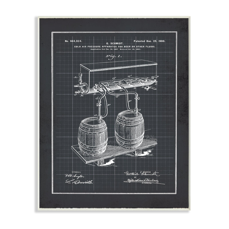 « rétro infusioning process blueprint », impression, H 15 po x l 10 po, Plaque