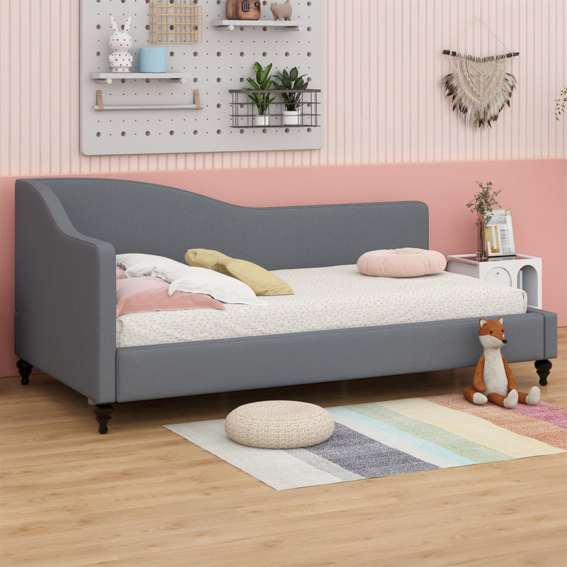 Lit de jour tapissier plat, Lit simple, Gris