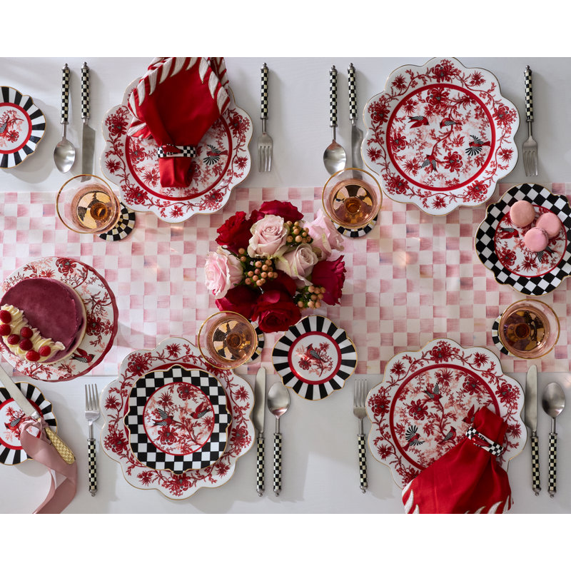 Rosy Check Table Runner