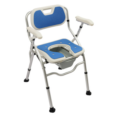 Chaise de douche réglable en hauteur pour personnes âgées, chaise de chevet avec accoudoirs et dossier, siège de douche avec accoudoirs