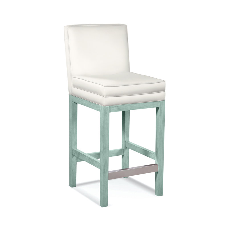 Upholstered Stool, Frost White Finish, Elite Ivory; 0321-91