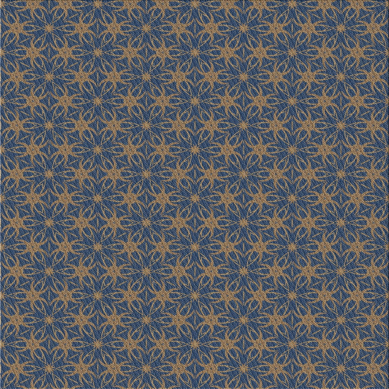 Tapis jaune/bleu marine à motifs Hinojosa, Carré 8 pi