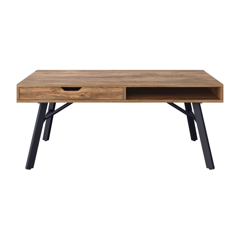 Table basse à 4 pieds avec rangement Chrisander, Brun