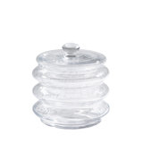 Wave Canister-Clear Seeded-Lg