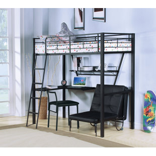 Guilliams Twin Loft Bed with Desk and Shelf