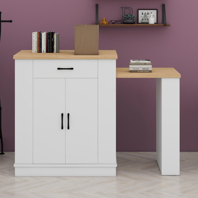 Console multifonctionnelle avec îlot extensible avec rangement et options de repas polyvalentes