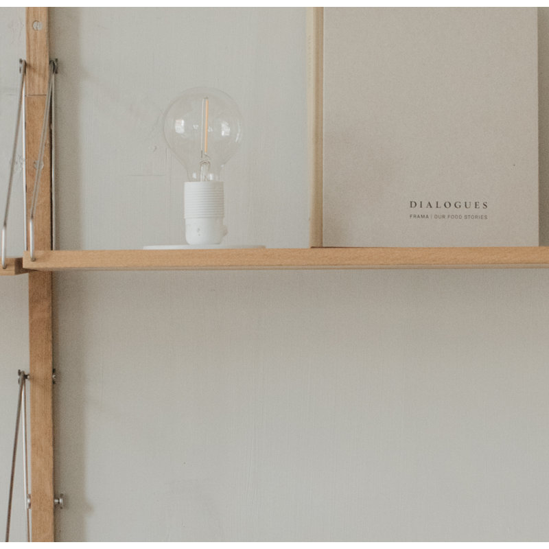 Lampe de table E27 blanche (12 12 cm), Blanc
