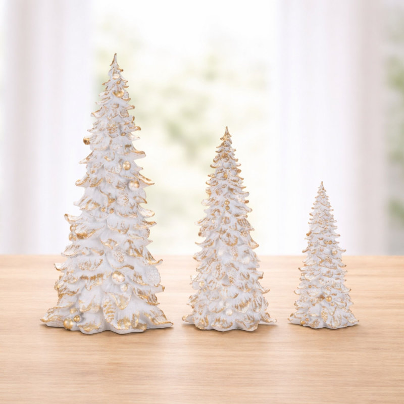 Arbre de Noël embossé (ensemble de 3)