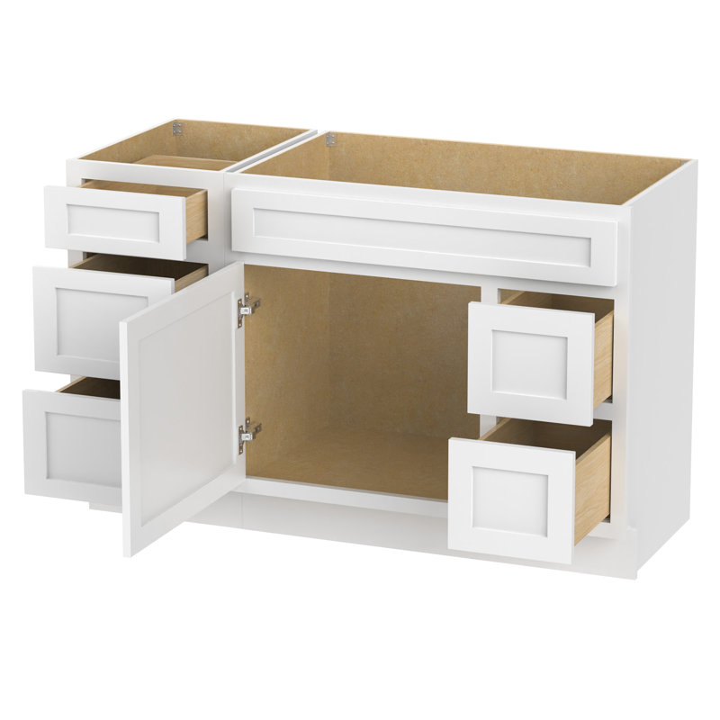 Base de meuble-lavabo simple 51 po seulement, Blanc