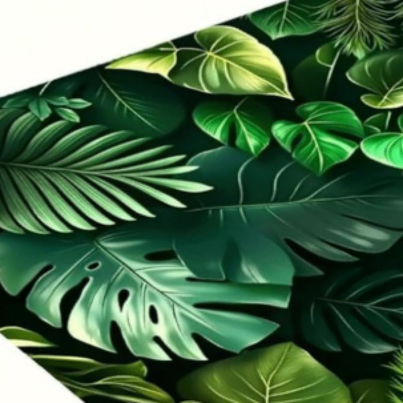 Ensemble de 2 tapis de cuisine à feuilles tropicales, Jungle Botanical Home Decor for Kitchen & Bathroom, Green White