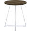 Table bistro ronde de 35 pouces avec finition en chêne brun, base et pieds géométriques évasés, idéale pour les sièges de salle à manger 2