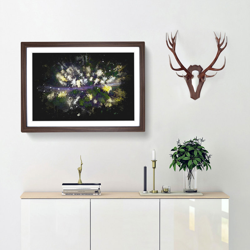 Yellow Forest in Austria - Framed Print, 62cm H x 87cm W x 2cm D, Walnut Framed