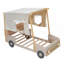 Lit voiture en bois avec coussin, toile de plafond et DEL-1294063571