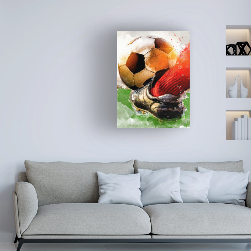 Art sur toile Justyna Jaszke Football 2, H 24 po x l 32 po