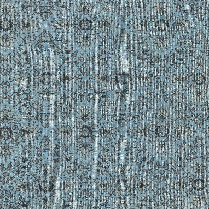 Tapis turc en laine bleu 7 pi 11,5 pi