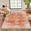 Burnt Orange Traditional Rug, Bordered Floral Rug For Living Room, Dining Room, Bedroom-946020900