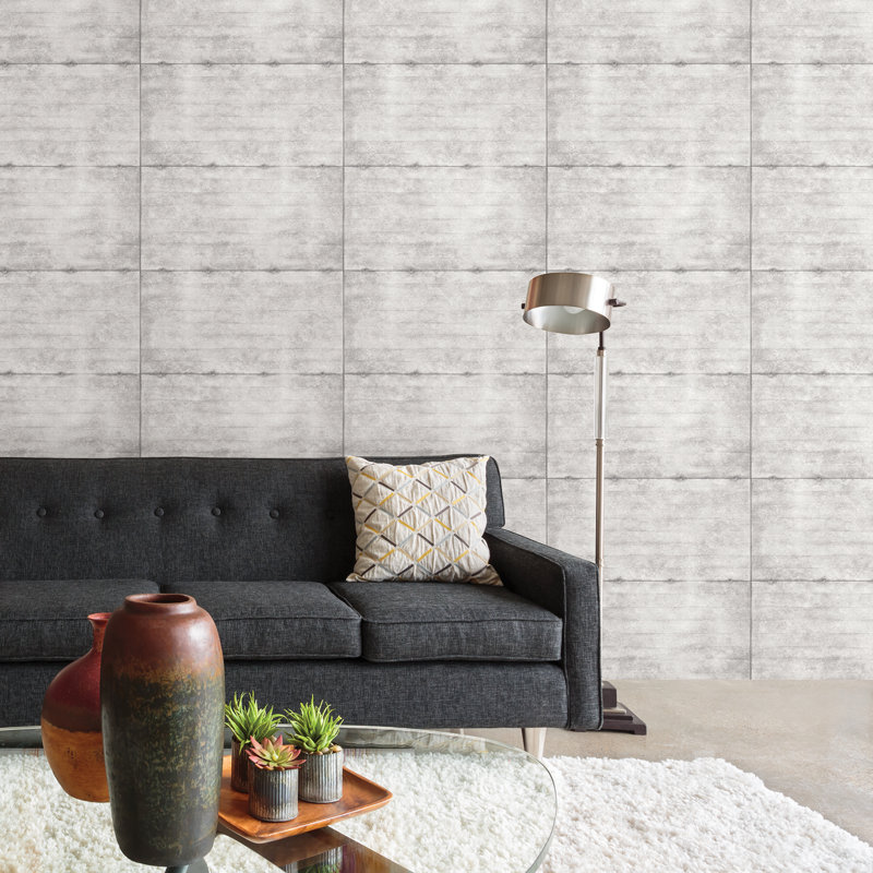 Smooth Concrete 10.05m x 52cm Wallpaper Roll, Grey