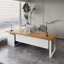 Bureau double caisson en L en bois massif avec bureau à 3 tiroirs Burlywood-1322034601-1322034605
