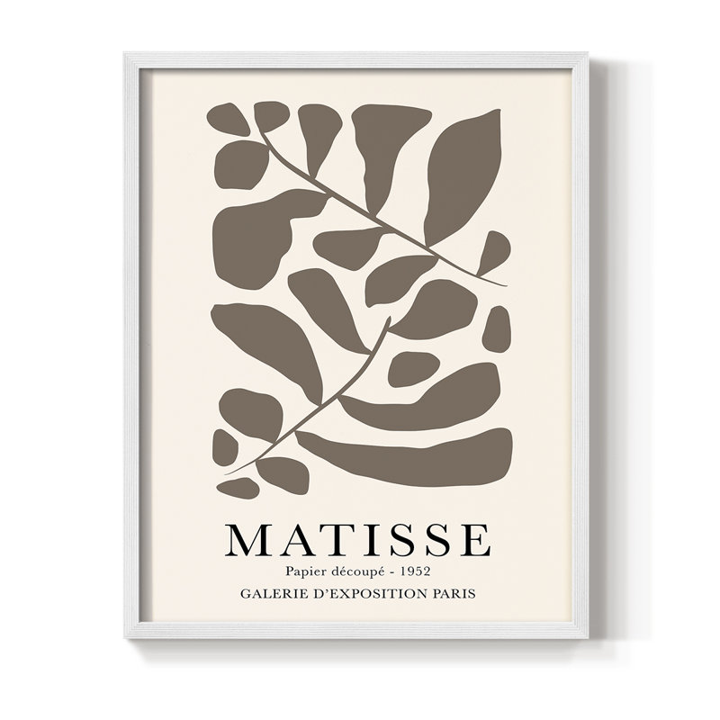 Matisse CCXI, reproduction encadrée - bois massif, H 28 po x l 22 po, Blanc