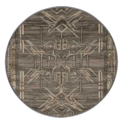Machine Washable Art Deco Gray Area Rug