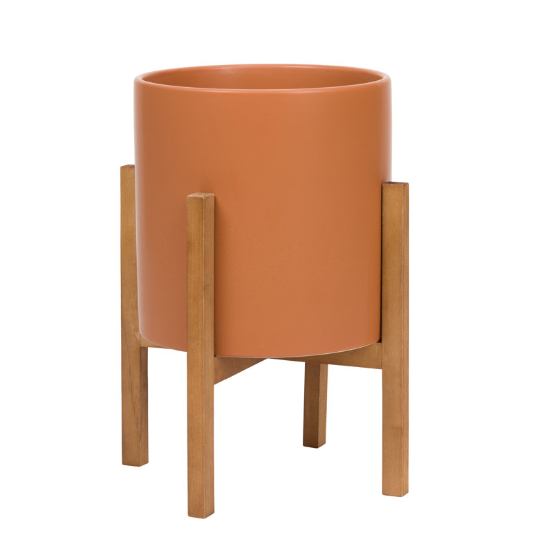 Pot à fleur d'intérieur en céramique Surles, H 19 po x l 13,5 po x P 13,5 po, Terre cuite