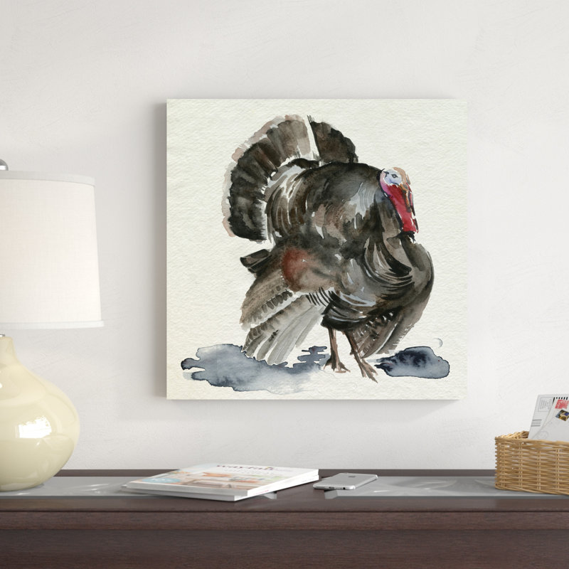 Aquarelle de dinde I, H 12 po x l 12 po x P 1,25 po