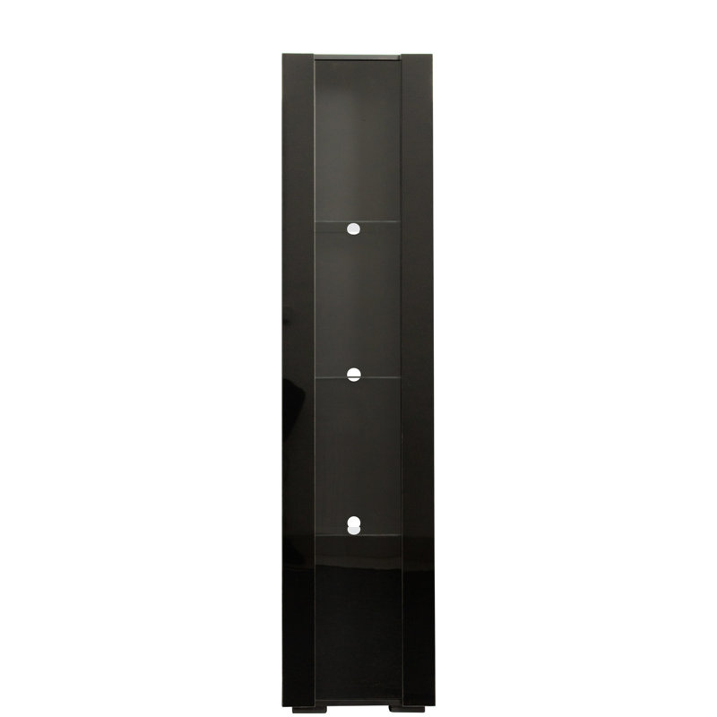 Armoire latérale noire avec lampe vibrante à bande en aluminium - Grand espace de rangement créé l 40 x P 29 x H 170 cm 48,18 lb Spacieux et fini