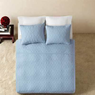 Ensemble de literie réversible confortable en coton, motif bleu, idéal pour la maison