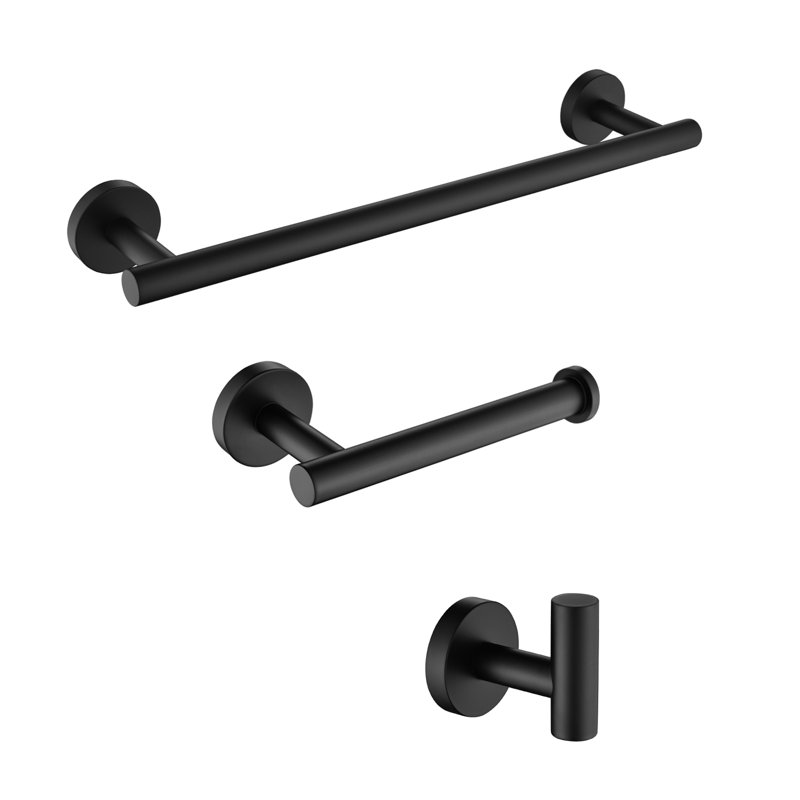 Ensemble de quincaillerie de salle de bain 3 pièces, Noir