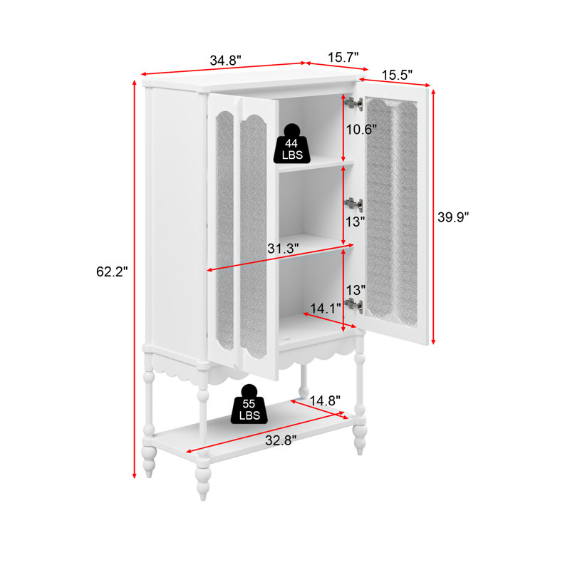 Armoire à linge Hanadi, Blanc