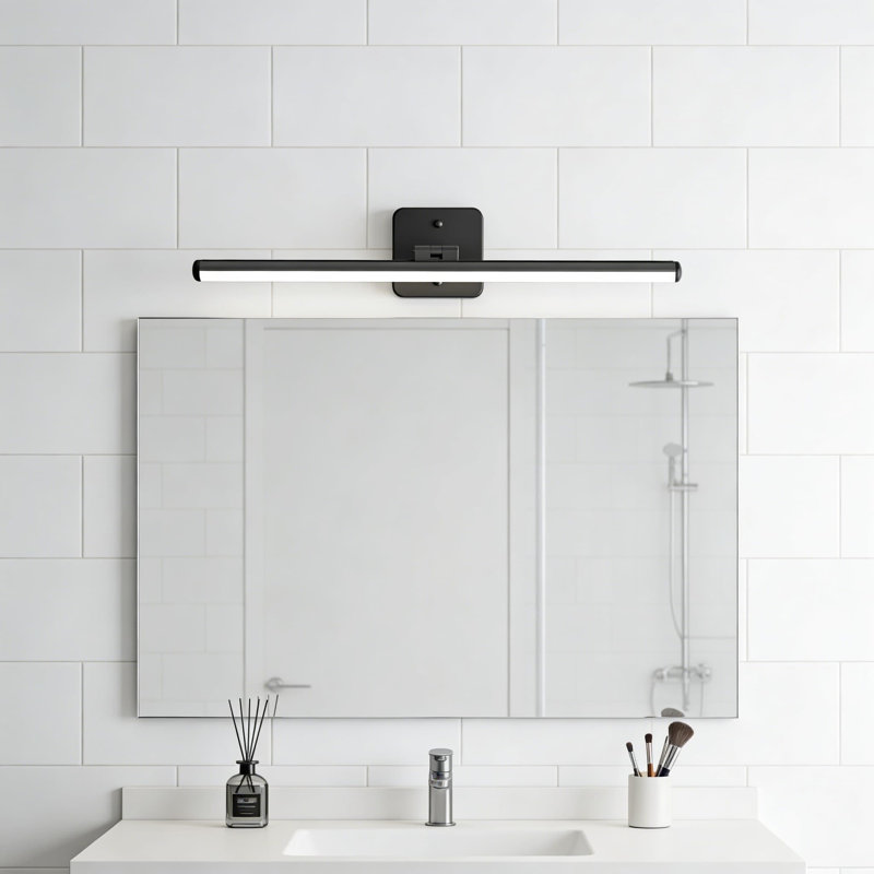 Luminaire de meuble-lavabo moderne avec gradateur intégré, 5 températures de couleur réglables, conception rotative à 180 °, 15 W 1500Lm Ip44 pour l'éclairage de miroirs et d'armoires