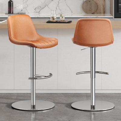 Chaise à dossier massif argenté brun jaunâtre (lot de 2)