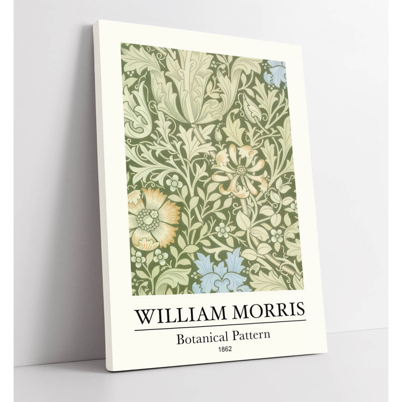 William Morris Botanical Pattern Canvas Wall Art Print , 30.48cm H x 20.32cm W