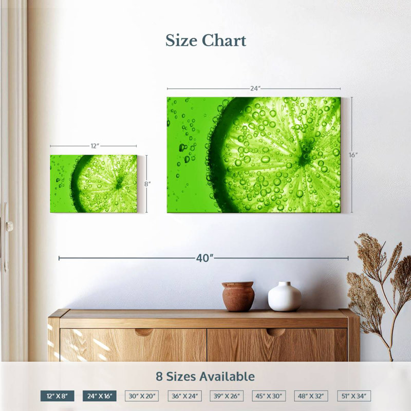 Yarlin Lime Slice, 16" H x 24" W