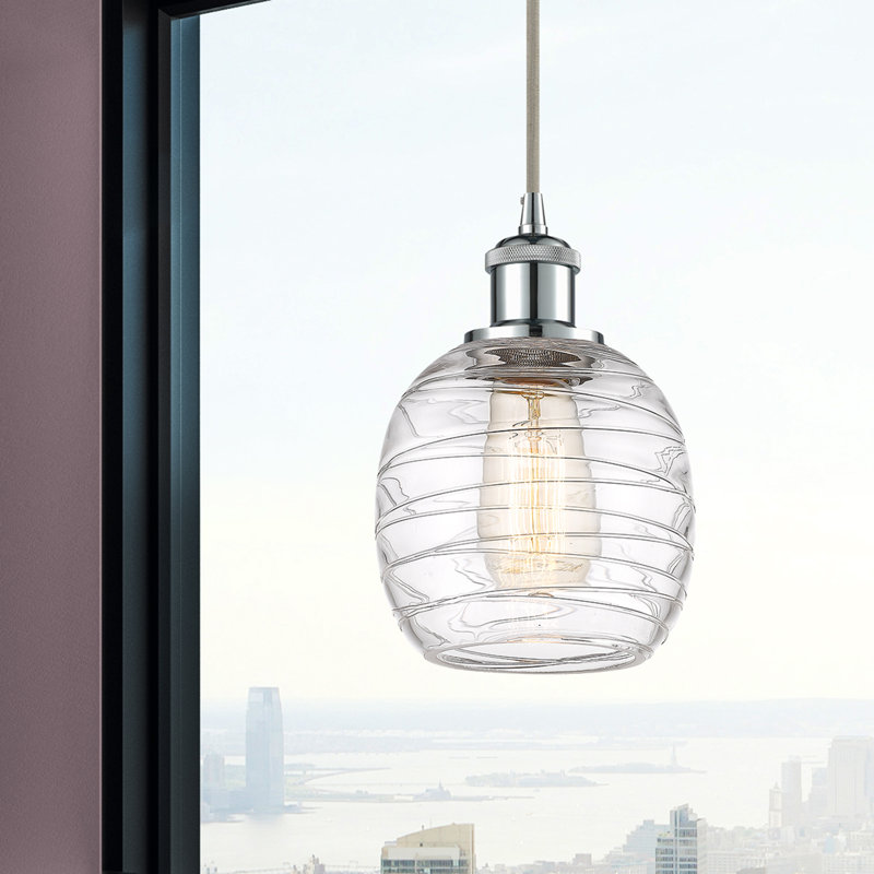 Luminaire suspendu simple à 1 lumière Amila, Chrome poli
