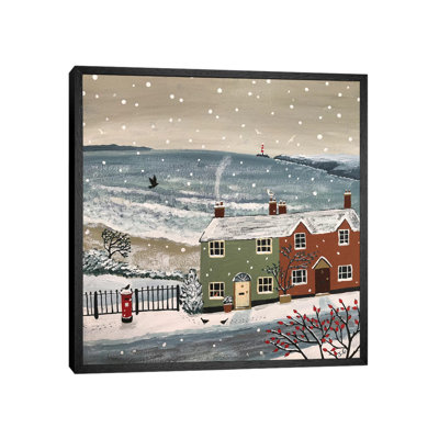 Snowing By The Sea by Jo Grundy - Painting on Canvas