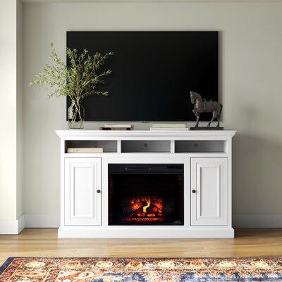Colomiers Solid Wood TV Stand for TVs up to 70"" with Electric Fireplace Included -  Lark Manor™, 9F05B1BC78C441B4B2F5CC760A03D2D0