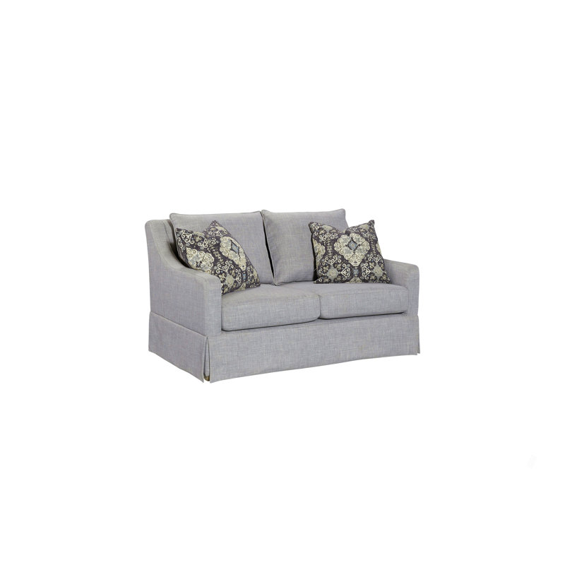 Causeuse avec jupe, coussins réversibles et 2 coussins