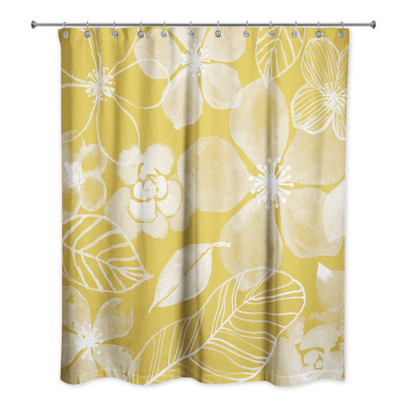 Rideau de douche Rithu, Jaune