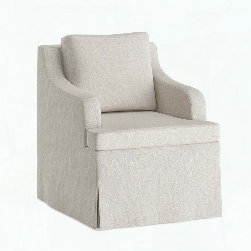 Chaise de salle à manger avec accoudoirs - Beige - Éponge haute densité - Moderne