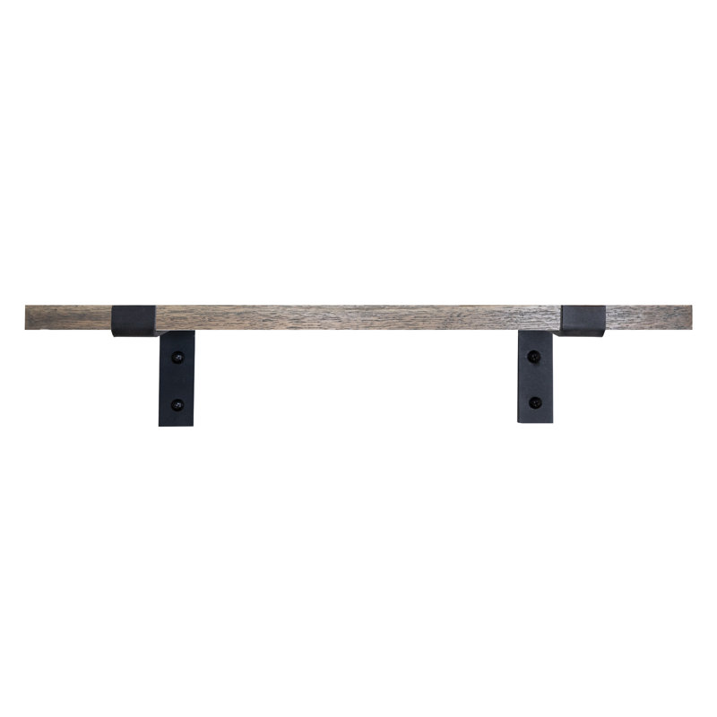 Rayne Red Oak Bracket Shelf, 2" H x 60" W x 7" D, Carbon Gray